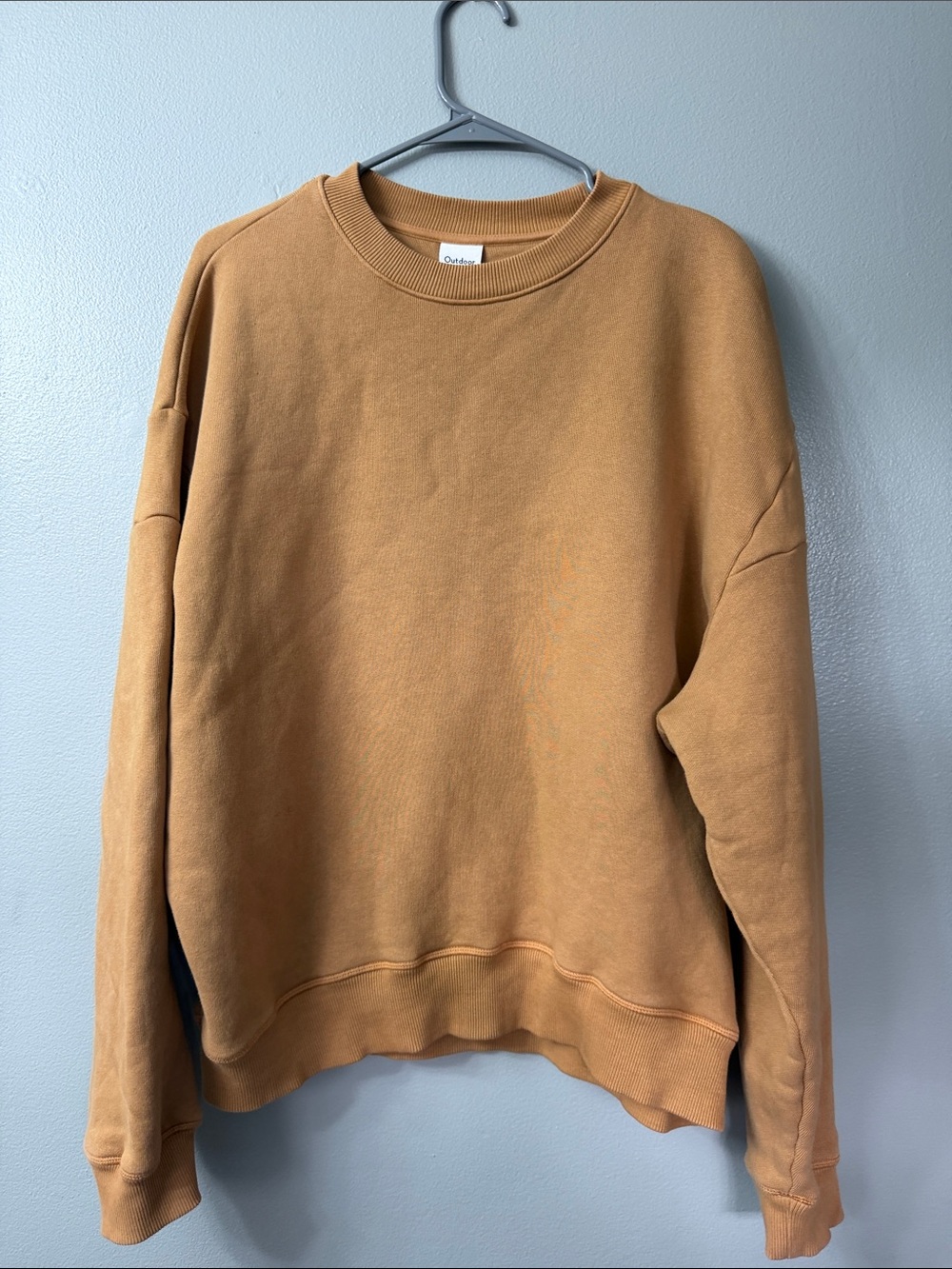 outdoor voices tan oversized crewneck sweatshirt medium